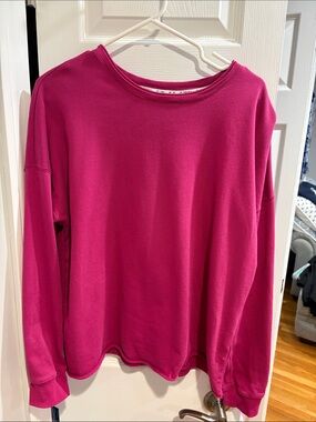 Peace Love World French Terry Crew Neck Pullover Sweatshirt M
